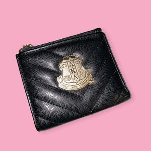Alpha Kappa Alpha Sorority Gold Crest Black Wallet